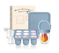 Fruit Feeder for Babies (4M+) - Includes Teething Dummy & Breast Milk Freezer Mold, BPA Free Fruit Feeder Pacifier for Baby Weaning Gum Soothing & Self-Feeding (cat Blue, 1Pack)