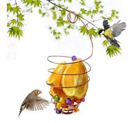 Fruit Feeder for Birds, Spiral Hangable Metal Bird Feeder, 8.66 * 4.33in (retractable) Outdoor Garden Feeder for Wild Birds, Copper Wire, Ideal for Window, Balcony, Porch & Tree Use