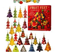 Fruit Fest Advent Calendar 2025, 24 Colorful Fruit-themed Ornaments for Holiday Countdown-unique Christmas Decor, Great Gift for Families, Kids & Fruit Lovers