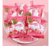 Fruit filled cotton candy, fruit sugar, peach&orange flavor, delicious jam gummies, sweet snacks, New Year soft candy gift pack, desserts, casual snacks, dim sum (Peach flavor,390g(about 48pcs))