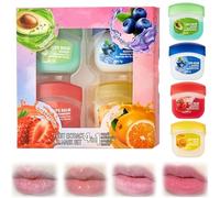 Fruit Flavored Lip Care Set, 4-in-1 Mini Lip Balms, Long-lasting Moisturizing, Repairing and Nourish Lip Mask, Colorless Lipsticks, Hydrated Lips Overnight (4pcs)