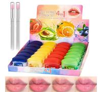 Fruit-Flavored Lip Glosses Set,4-In-1 Mini Lip Balms,Anti Chapping Lip Mmoisturizers,Long-Lasting Moisturizing And Nourish Lip Mask,Suitable For Dry (24Pcs, ONESIZE)