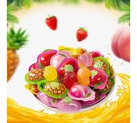 Fruit flavored mixed candies, durian candy, mango strawberry fruit candy, soft candy, milk candy, Childhood Tastes Toffee Small Gifts Snacks,gift (Mixed flavors,300g)