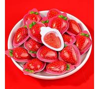 Fruit flavored mixed candies, durian candy, mango strawberry fruit candy, soft candy, milk candy, Childhood Tastes Toffee Small Gifts Snacks,gift (Strawberry flavor,300g)