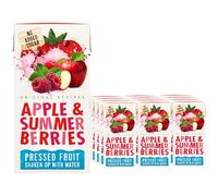 Fruit Flavour Water Variety Pack - Apple & Pear, Mango & Summer Berries - 200ml Juice Drink Cartons - No Added Sugar - cwp (12 x Pack, Apple & Summer Berries Fruit Water)