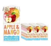 Fruit Flavour Water Variety Pack - Apple & Pear, Mango & Summer Berries - 200ml Juice Drink Cartons - No Added Sugar - cwp (18 x Pack, Apple & Mango Fruit Water)
