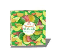 Fruit Flavoured Jelly Slices Coated In Sugar 1 x 90g Box - A Mix Of Tropical Flavours Including Strawberry, Pineapple and Mango