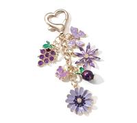 Fruit Floral Designs Keyring Portable Sturdy Zines Alloy Crafted Special Occasion Sweet Romance Keychain