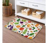 Fruit Floral Quick Dry Bath Mat, Colorful Vegetables and Herbs Absorbent Non Slip Shower Mat, Spring Seasonal Washable Bath Rugs for Bathroom Toilet Restroom Decorative 20x32 Inch