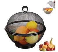 Fruit Fly Proof Bowl with Lid, Mesh Fruit Basket with Lid, Large Capacity Mesh Fruit Basket (Black)