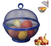 Fruit Fly Proof Bowl with Lid, Mesh Fruit Basket with Lid, Large Capacity Mesh Fruit Basket (Blue)