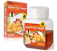 Fruit Fly Trap - Fruit Fly Traps Indoor for Home Use with Powerful Attractant - Odor Free, Long Lasting Fly Catcher Safe for Kids and Pets - Easy to Use, Up to 3 Weeks Protection (4 Pack)