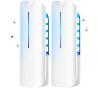 Fruit Fly Traps Indoor for Home: Plug in Mosquito Bug Zapper Gnat Moth Catcher with 9W Night UV Light, 2 Devices 20 Sticky Glue Board Refills for Indoors Flying Insect Trap