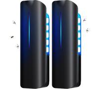 Fruit Fly Traps Indoor for Home: Plug in Mosquito Bug Zapper Gnat Moth Catcher with 9W Night UV Light, 2 Devices 20 Sticky Glue Board Refills for Indoors Flying Insect Trap