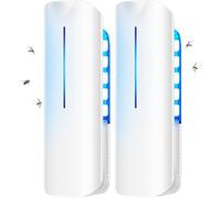 Fruit Fly Traps Indoor for Home: Plug in Mosquito Bug Zapper Gnat Moth Catcher with 9W Night UV Light, 2 Devices 20 Sticky Glue Board Refills for Indoors Flying Insect Trap