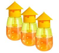 Fruit Fly Traps Indoor Outdoor, Reusable Fruit Fly Catcher with One-Way Funnel, Non-Toxic Gnat Trap for Kitchen, Home, Balcony, Garden & Orchard Pest Control, Easy to Use，3pcs