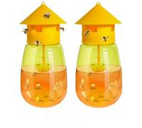 Fruit Fly Traps Indoor Outdoor, Reusable Fruit Fly Catcher with One-Way Funnel, Non-Toxic Gnat Trap for Kitchen, Home, Balcony, Garden & Orchard Pest Control, Easy to Use，2pcs