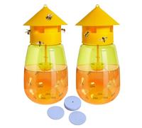 Fruit Fly Traps Indoor/outdoor with 6pcs Pad Paper, Reusable Fruit Fly Trap, Non-Toxic Kitchen & Orchard Pest Control, Easy Setup with Vinegar & Bait, Easy to Use for Kitchen, Home
