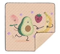 Fruit Food Dance Funny Soft Padded Baby Care Play mat for Floor Non-Toxic Foldable Playroom Activity Mat for Baby Toddler Infant, 50'' x 50''alfombras para jugar