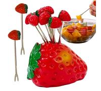 Fruit Fork | Fruit Dessert Forks in Heart-Shaped Strawberry Shape | 10 Pieces Stainless Cookware Table Pyramids Home Party Salad Dessert Cocktail