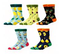 Fruit Funny Novelty Socks for Men Women Sport Pattern Silly Crazy Funky Colorful Mens Womens Socks Size 6-8 uk Multipack Food Designer Colored Crew Dress Soft Cotton Comfy Happy Gift Idea for Mum