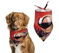 Fruit Grape Red Wine Dog Bandanas Cute Soft Cotton Puppy Scarves Washable Daily Summer Durable Triangle Reversible Bibs Suitable for Small Medium Large Dogs and Cats