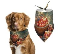 Fruit Harvest Dog Bandana Washable & Adjustable Triangle Scarf, Breathable Pet Scarf for Small Medium Large Pets, Cute Fashion Pet Accessory
