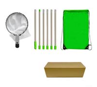 Fruit Harvesting Pole Adjustable Length 16m To 4m Stainless Steel Clipping Head Lightweight Telescopic 4-10 Sections For Peaches Pears Oranges(2.4m)