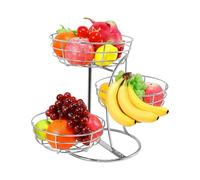 Fruit Holder - 3-Tier Metal Non-Slip Space Saving Organizer,Fruit Stands for Kitchen Counter,for Pantry Cabinet Apartment Restaurant Party Food Vegetable Bread Snack