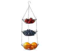 Fruit Holder - Wire Storage Rack 3-Tier Space Saving - Kitchen Fruit Organizer Produce Basket | for Pantry Gardening Tools Produce Food Snack Bread Onion Bathroom Garden Organization