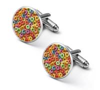 Fruit Hoops Cereal Mens Cufflinks Metal Shirt Cuff Links Tuxedo Studs Accessories for Business Wedding