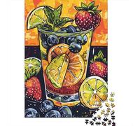 Fruit Infused Cocktail Mix Jigsaw Puzzles Puzzles for Adults Kids. 1000 Pieces Impossible Challenge Toy Educational Games Home Decoration for Educational Games Gifts 70x50cm/1000pcs