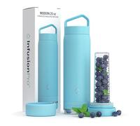 Fruit Infuser Water Bottle Vacuum Insulated (20 oz) Stainless Steel : Includes Fruit Infuser Recipe eBook : Bottom Loading Water Infuser for More Flavor : Easy Cleaning : Great Gift Water Bottle
