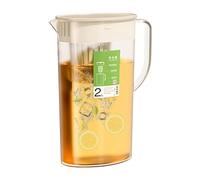 Fruit Infuser Water Pitcher, 2L Water Jugs with Removable Lid for Iced Tea, Juice, Leakproof Fridge Door Water Jugs, Hot and Cold Water Jugs with Fruit Infuser for Tea Cafe Lemonade