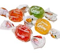 Fruit Jellies Soft & Gooey Assorted in Strawberry, Orange, Lemon, Pear - Vegan - Gluten Free - Individually Wrapped Jelly Sweets - Perfect for Christmas Parties Events - Bulk 500g bag Treats