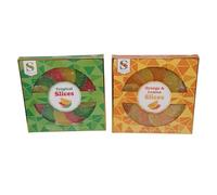 Fruit Jelly Slices Assorted Flavours Sugar Coated Tropical Mix with Strawberry Pineapple Mango and Orange Lemon Variety Chewy Sweets Packaged Box Treats for Sharing Snacking and Gifting - pack of 2