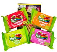 Fruit Jelly Variety Pack, 4 Flavours - Strawberry, Raspberry, Orange, Lime, 135g x 4 with Kitchen Fella Movie Night Treats Guide