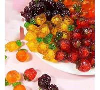 Fruit Juice Fudge,4 kinds of fruit gummy candy,pineapple orange soft candy,white peach gummies,healthy nutritious dessert,wedding candies,New Year Candy,delicious snack gift pack (Strawberry,2bag)