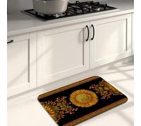 Fruit Kitchen Mats for Floor, Black Apples Vintage Floral Soft Mats, Cushioned Comfort Washable Non Slip Decor Rugs for Kitchen Sinks Laundryroom Bathroom 20x31 Inch