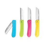 Fruit Knife, 4 Pieces of New Foldable Small Kitchen Knife, Exquisite and Beautiful, Small and Easy to Carry，Suitable for Most Types of Vegetables and Fruits(red, Blue,Green,Yellow)