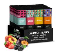 Fruit Leather by Zest Delites, Healthy Vegan Fruit Snacks, 4 Fruits, 36pk | Strawberry Peach Blackberry Plum, Vegan Apple-Based Strips, Healthy Snacks for Adults & Kids, Dried Bars, Gluten Free