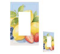 Fruit Lemon Wall Plate Cover Modern Decorative 1 Gang Light Switch Cover Unbreakable Receptacle Outlet Covers For Living Room Bedroom Home Decor 1 Gang