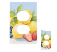 Fruit Lemon Wall Plate Cover Modern Decorative 1 Gang Light Switch Cover Unbreakable Receptacle Outlet Covers For Living Room Bedroom Home Decor Duplex