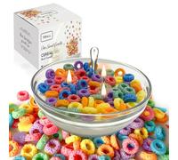 Fruit Loop Cereal Candle Bowl - Aesthetic 3 Wicks Home Decor - Kids' Cute Cereal Candles with Spoon