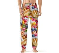 Fruit Loop Waffles1 Men's Pajama Pants Lightweight Pjs Bottoms Lounge Pants Sleepwear Soft