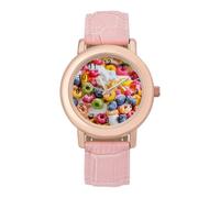 Fruit Loop Waffles1 Women's Custom Watch Fashion Soft Strap Wristwatches Gifts for Birthdays Valentine's Day