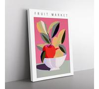 Fruit Market Exhibition Apple Vol.2 Canvas Wall Art Print Ready to Hang, Framed Picture for Living Room Bedroom Home Office Décor, 76x50 cm (30x20 Inch)