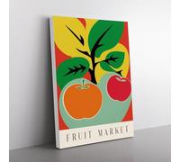 Fruit Market Exhibition Apple Vol.3 Canvas Wall Art Print Ready to Hang, Framed Picture for Living Room Bedroom Home Office Décor, 76x50 cm (30x20 Inch)