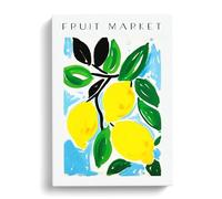Fruit Market Exhibition Lemon Vol.2 Canvas Print for Living Room Bedroom Home Office Décor, Wall Art Picture Ready to Hang, 30x20 Inch (76x50 cm)