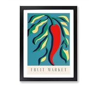 Fruit Market Exhibition Red Chili Pepper Vol.10 Framed Print | A2 Black Framed Wall Art | Ready to Hang | Modern Food Picture | Living Room Bedroom Lounge Office